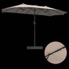 vidaXL Dārza parasols Pelēkbrūna 385 x 209 x 244 cm Poliesters