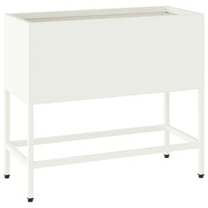 vidaXL Pacelts dārza stādītājs Balts 60 x 26 x 48 cm Tērauds