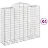 vidaXL arkveida gabiona grozi, 4 gb., 200x50x160/180cm, cinkota dzelzs