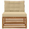 vidaXL Āra vidējais dīvāns Cietā akācijas koks Dabiska
