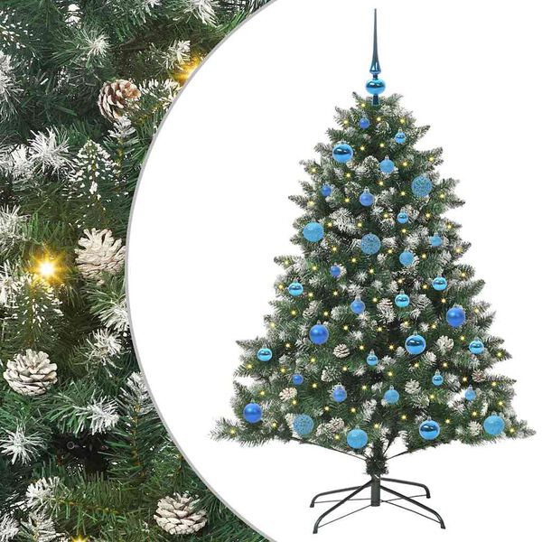 vidaXL Mākslīgā Ziemassvētku eglīte su 150 LED ar statīvu Zaļa 150 cm