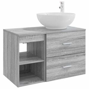 vidaXL Vannas istabas mēbeļu komplekts 2 pcs Pelēks Sonoma