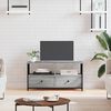 vidaXL TV skapītis, 90x33x45 cm, inženierijas koks, dzelzs, pelēks