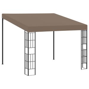 vidaXL dārza nojume, stiprināma pie sienas, 3x3 m, pelēkbrūns audums