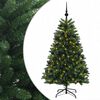vidaXL Mākslīgā Ziemassvētku eglīte, vidēji zaļa, ar bumbiņu 150 cm