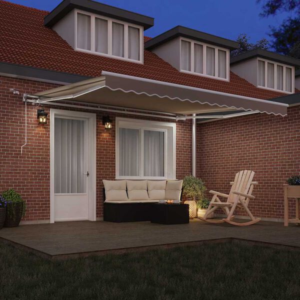 vidaXL Izvelkams jumtiņ&scaron; Bē&scaron;a 400 &times; 300 cm Poliesters un metāls