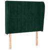 vidaXL galvgalis ar malām, 83x23x118/128 cm, tum&scaron;i zaļ&scaron; samts