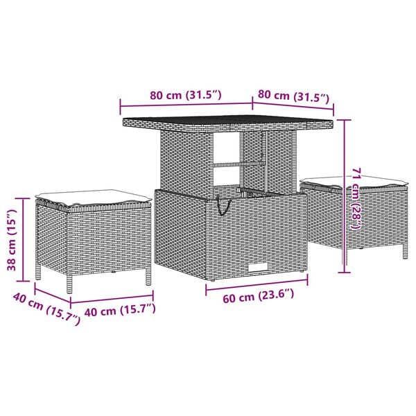vidaXL Dārza dīvānu komplekts 11 pcs Melna Poliūtu rotangpalma