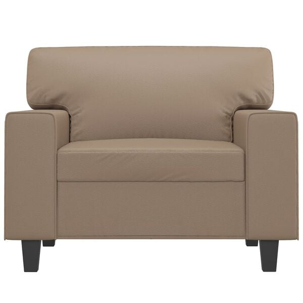 vidaXL atpūtas krēsls, 60 cm, kapučīno krāsas mākslīgā āda