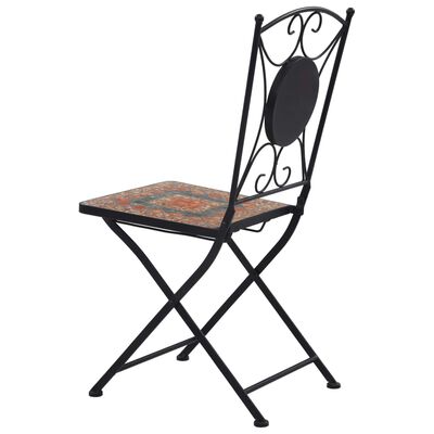 vidaXL bistro krēsli, 2 gab., mozaīkas apdare, pelēki ar oranžu