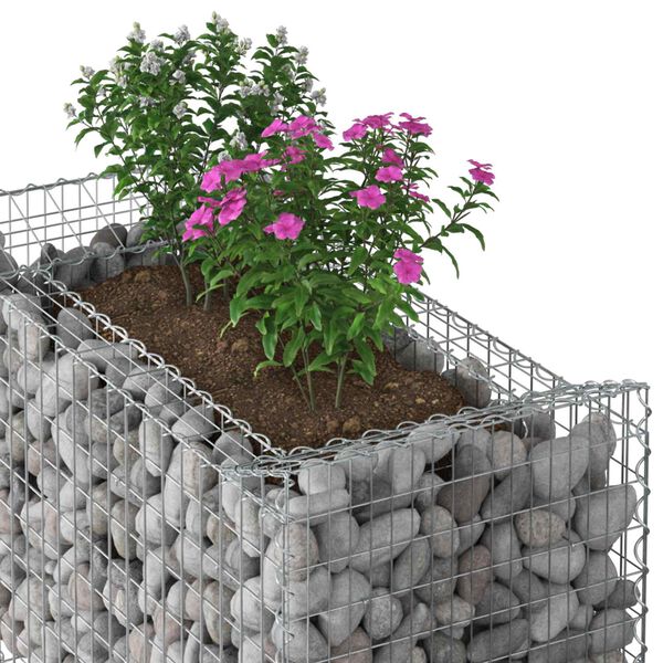 vidaXL Gabions pacelta gulta Sudraba 50 x 100 x 60 cm Cinkots tērauds