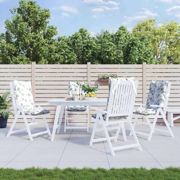 vidaXL krēslu spilveni, 4 gab., lapu apdruka, oksforda audums