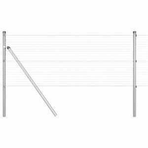 vidaXL Savilktais stiepļu žogs zemes stiprinā&scaron;anai 25 x 0,8 m Sudraba