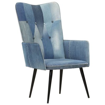 vidaXL atpūtas krēsls, tekstilmozaīkas audums, džinsa dizains