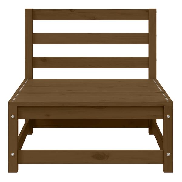 vidaXL dārza vidējais dīvāns, krēmkrāsas matrači, priedes masīvkoks