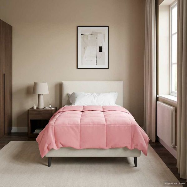 vidaXL Pilnas gada sega Tiltiņ&scaron; Rozā 155 x 220 cm Mikro&scaron;ķiedra