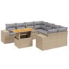 vidaXL 9-daļīgs dārza dīvānu komplekts, matrači, bē&scaron;a PE rotangpalma
