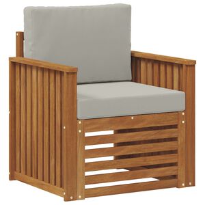 vidaXL Āra dīvāns Cieta akācijas koks un poliesters Dabiska