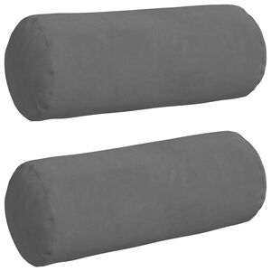 vidaXL Spilveni 2 pcs Tum&scaron;i pelēks &Oslash; 15 x 40 cm Mikrofibra