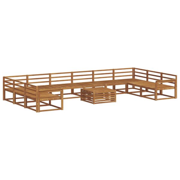 vidaXL Āra dīvānu komplekts 11 pcs Dabiska Cietā akācijas koks