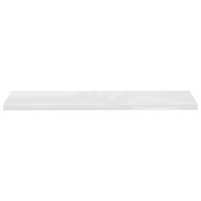 vidaXL sienas plaukts, spīdīgi balts, 120x23,5x3,8 cm, MDF