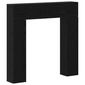 vidaXL Kamīna rāmis Melns ozols 102 x 18 x 100,5 cm Inženierijas koks