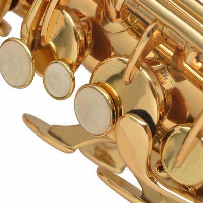 vidaXL alta saksofons, Eb, dzeltens misiņš ar zelta laku