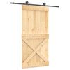 vidaXL Slīdo&scaron;ās durvis Dabiska un melna 100 x 210 cm