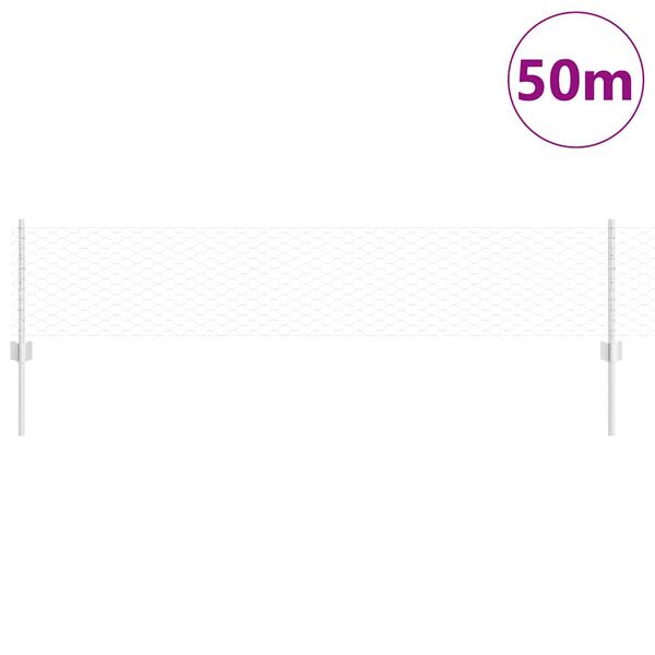 vidaXL Žogs ar stabu Sudraba 0,4 x 50 m Tērauds