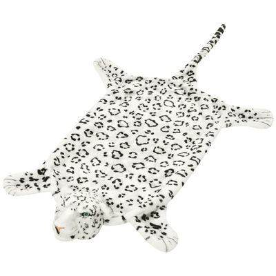 vidaXL leoparda paklājs, 139 cm, balts plīšs