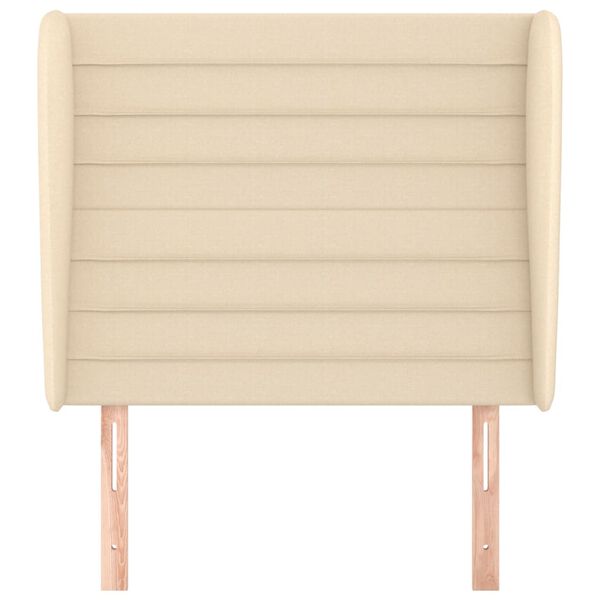 vidaXL galvgalis ar malām, 103x23x118/128 cm, krēmkrāsas audums