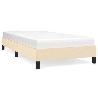 vidaXL gultas rāmis, krēmkrāsas, 90x200 cm, audums
