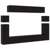 vidaXL TV skapī&scaron;u komplekts 8 pcs Melns ozolkoks Inženierijas koks