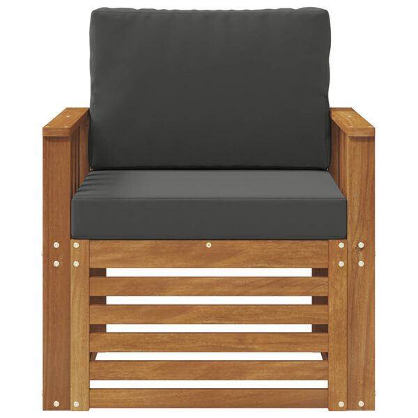 vidaXL Āra dīvānu komplekts Cieta akācijas koks un poliesters Dabiska