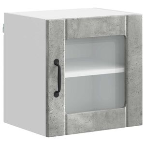 vidaXL Sienas stikla skapis LUCCA Betona pelēks 40 x 31 x 40 cm
