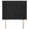 vidaXL galvgalis ar malām, melns samts, 93x16x118/128 cm
