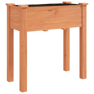 vidaXL puķu kaste ar ieliktni, brūna, 71x37x76 cm, egles masīvkoks
