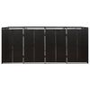 vidaXL četrdaļīga nojume atkritumu konteineram, melna, 274x80x117 cm