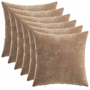 vidaXL Spilvenu pārvalks 6 gab. HEERLEN Brūna 35 x 35 cm &Scaron;enila audums