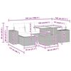 vidaXL 9-daļīgs dārza dīvāna komplekts ar matračiem, pelēks PE pinums