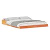 vidaXL Gultas rāmis Vaks brūns 140 x 210 cm Ciets priedes koks