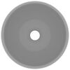 vidaXL izlietne, apaļa, 40x15 cm, matēta gaiši pelēka keramika