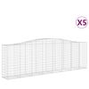 vidaXL arkveida gabiona grozi, 5 gb., 400x50x120/140cm, cinkota dzelzs