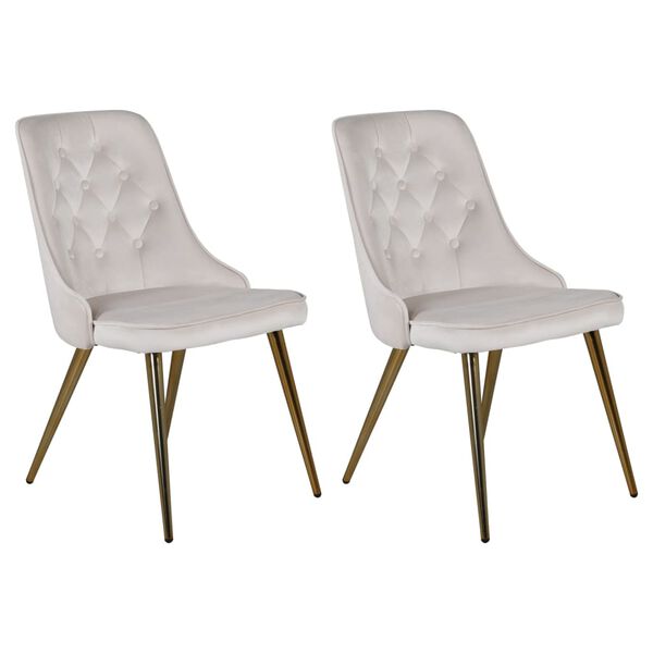 Venture Home virtuves krēsli Velvet Deluxe, 2 gb., samts, bē&scaron;i, misiņa