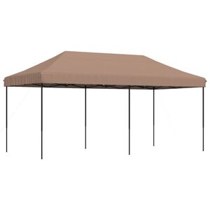 vidaXL saliekama svinību telts, brūna, 580x292x315 cm