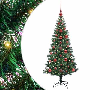 vidaXL Mākslīgais LED Ziemassvētku eglīte Zaļa 120 cm PVC un metāls