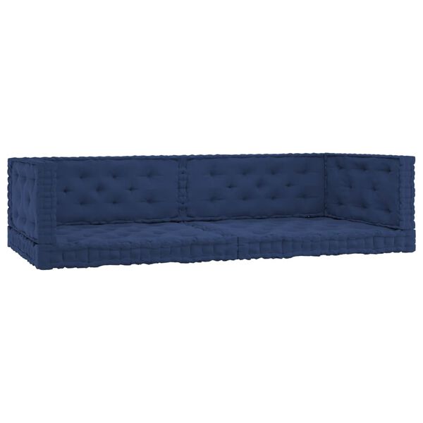 vidaXL pale&scaron;u dīvānu spilveni, 6 gab., tum&scaron;i zila kokvilna