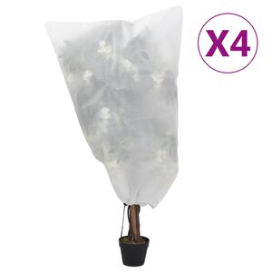 vidaXL augu pārsegi ar aukliņu, 4 gab., 70 g/m&sup2;, 0,8x0,8 m