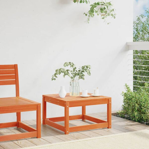 vidaXL dārza kājsoliņ&scaron;, vaska brūns, priedes masīvkoks