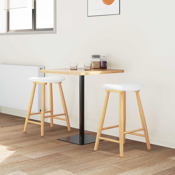 vidaXL Ēdamkrēsli 2 pcs Dabiska 46 x 37 x 63 cm Ciets gumijas koks